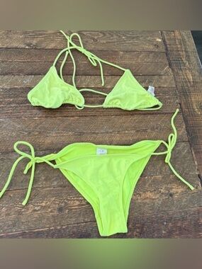 Neon Lime String Bikini Set (Size S)